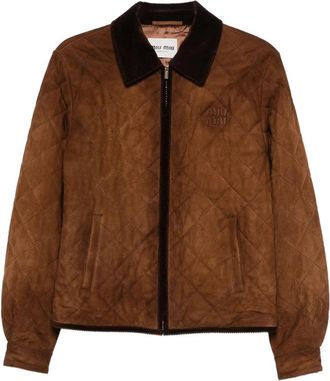 Miu Miu Quilted-design Corduroy-collar Jacket