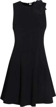 Elisabetta Franchi Zwarte Mini Jurk met Ronde Kraag - Dames - Korte kleedjes - Zwart - L - Kleedjes