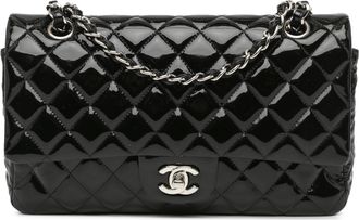 Chanel Black Patent Leather Medium Double Flap Bag