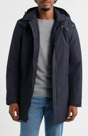 Save The Duck Sid Twill Jacket with Removable Hood in Blue Black at Nordstrom Rack, Size Xx-Large