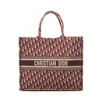 Dior Bordeaux Canvas Tote Bag (Pre-Owned)