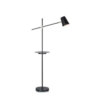 Marksl&ouml;jd L&aacute;mpara de pie con repisa y puerto usb en metal negro 144cm