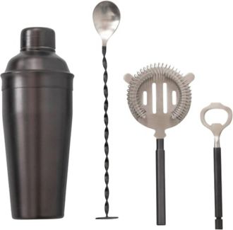 Creative Co-op Stainless Steel Bar Tools In Black