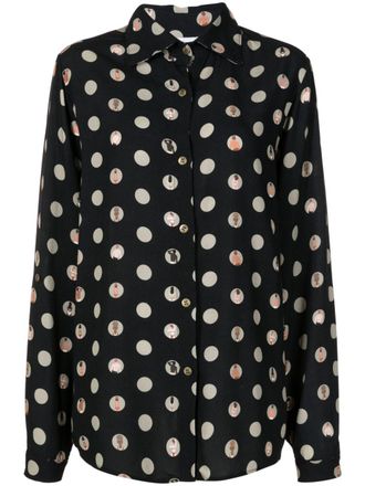 Amir Slama polka-dot print shirt - Black