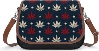 Generic Weed U.S. Flag Pattern Womens Crossbody Bag Fashion Shoulder Handbags Message Tote Bag with Adjustable Strap