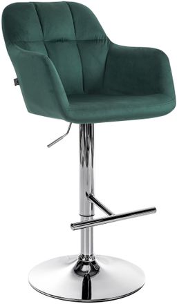 Clp Clp - Taburete De Bar Natoma En Terciopelo Verde Metal Cromado