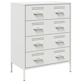 Berkfield Home Sideboard White 68x39x89 cm Steel | Size: 68 x 39 x 89 cm