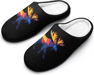 Generic Colorful Canadian Moose Mens Slippers Comfortable And Non-slip Cotton Slipper Shoe for House