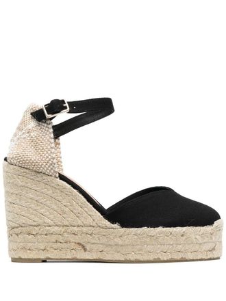 Castaner 100mm buckle-fastening platform espadrilles - Black