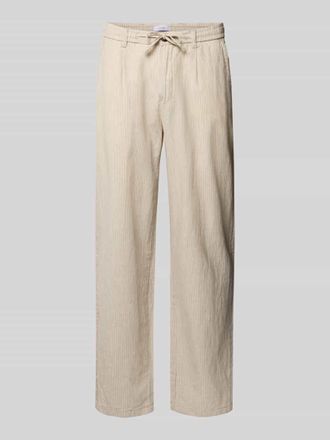 Lindbergh Lindbergh Stoffhose mit Leinen-Anteil und seitlichen Eingrifftaschen in Sand, Gr&ouml;&szlig;e XL