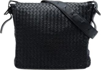 Bottega Veneta Pre-owned Intrecciato Nappa Crossbody Bag - Dames - Vintage Schoudertas - Zwart - ONE Size - Leer - Vintage