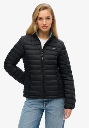 Superdry Steppjacke SUPERDRY FUJI LITE PADDED JACKET, Damen, Gr. XXL, schwarz, Web, Obermaterial: 100% Nylon, unifarben, regular fit, B&uuml;ndchen, Jacken Steppjac
