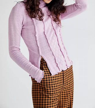 Free People Lula Exposed Seams Top In Orchid Dust