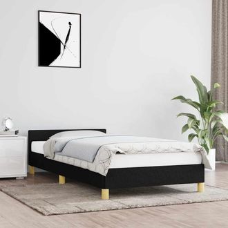 vidaXL Estructura De Cama Sin Colch&oacute;n Tela Negro 100x200 Cm Vidaxl