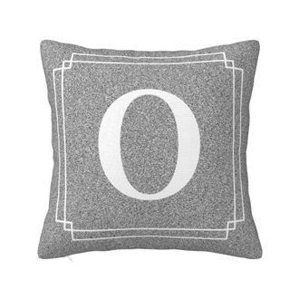 OEM Funda De Almohada Gris Con Estampado De La Letra O, Estilo Moderno, Funda De Coj&iacute;n Cuadrada, Apta Para Sof&aacute;s, Camas, Sillas Y Coches, 45 X 45 Cm