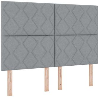 vidaXL Cabecero Con Luces De Tiras Led Gris Claro 160 Cm Tela Vidaxl