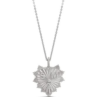 SHYMI Fluted Multi Initial Heart Pendant Necklace in Silver at Nordstrom