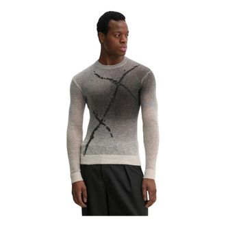 Heliot Emil Maglione Leggero Effetto Pennellata - - Knitwear - Uomo - Grigio - S