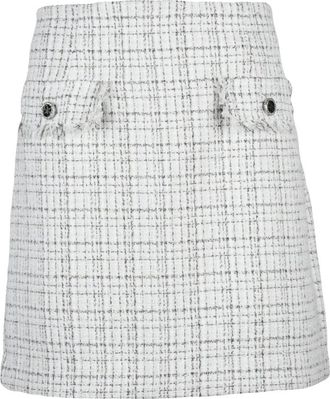Guess Mini Boucl&eacute; Rokje - Dames - Korte rokken - Wit - XL - Polyester - Rokken