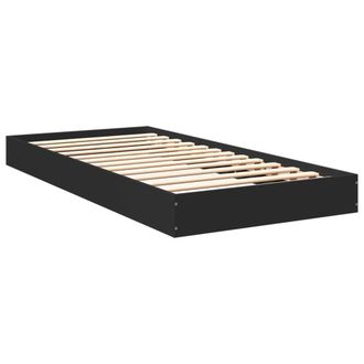 vidaXL Estructura De Cama Madera De Ingenier&iacute;a Negra 75x190 Cm Vidaxl