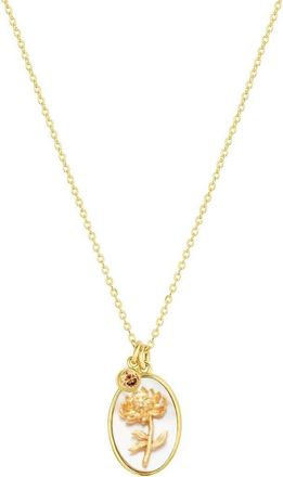 Set & Stones Katrina Birth Flower and Birthstone Charm Necklace in Gold /November at Nordstrom