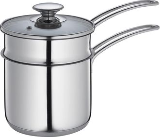 Küchenprofi Mini Double Boiler Set w/ Glass Lid, 1.6 qt., 5.5-Inch Diameter