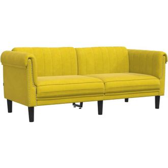 vidaXL Sof&aacute; De 2 Plazas Terciopelo Amarillo Vidaxl