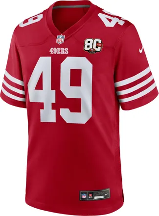 Nike The Faithful San Francisco 49ers 80th Anniversary Nike Mens NFL Game Jersey in Red | 67NMSAGH9B-V31