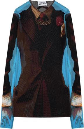 Jean Paul Gaultier Multicolor Printed Round Neck Top
