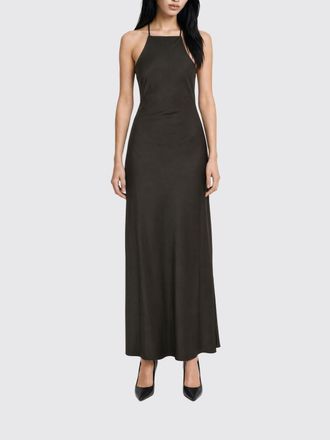 Patrizia Pepe Abito midi sottoveste in cr&ecirc;pe con scollatura americana