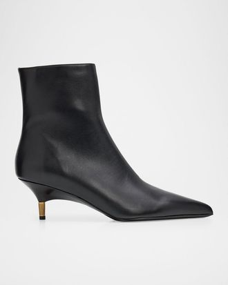 Khaite 55mm Bella Leather Ankle Boots
