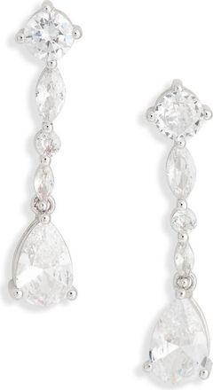 Nordstrom Rack Mixed Cubic Zirconia Linear Drop Earrings in Clear- Silver at Nordstrom Rack