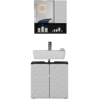 Vicco Conjunto De Muebles De Ba&ntilde;o Edge, Negro, 2 Piezas