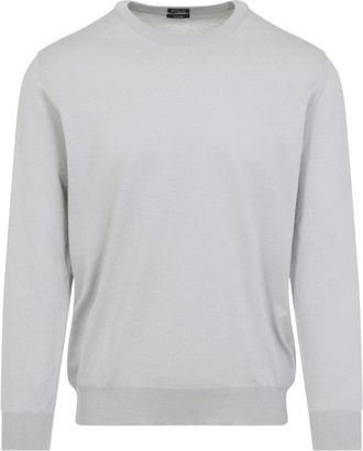 Kiton Light Grey Cotton Pullover