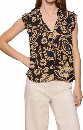 Sanctuary Living It Best Button Top In Black Tan