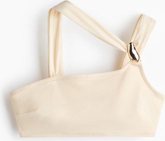 H&M Wattiertes One-Shoulder-Bikinitop - Beige