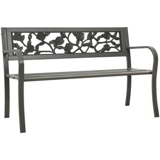 vidaXL Garden Bench 125 cm Steel Grey vidaXL