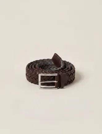 Luca Faloni Chocolate Brown Leather Western Calf Leather Belt