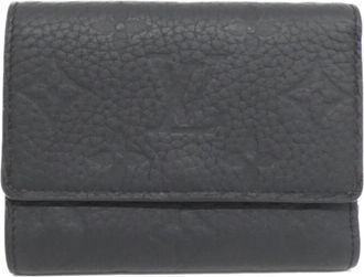 Louis Vuitton Black Leather Wallet (Tri-Fold) (Pre-Owned)