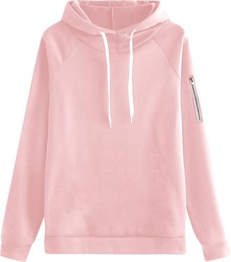 Generic Oversized Hoodies For Women UK Long Sleeve Tracksuit Jackets Oversized Hoodie With Pockets Outdoor Solid Color Fashion Baggy Pullover Thin Plain Hoode