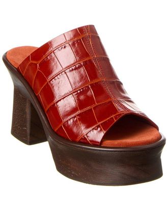 Ferragamo Ferragamo Samanta Croc-Embossed Leather Platform Sandal
