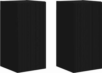 vidaXL Mueble De Tv Montado En La Pared 2 Pcs Negro 30 X 31 X 60 Cm Vidaxl
