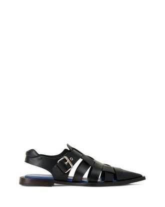 Lanvin Pointed-Toe Leather Sandals in Black at Nordstrom, Size 44 Eu
