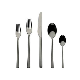 Mepra Atena Flatware Set - 5 Pieces in Frozen Black Gold at Nordstrom