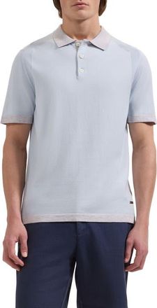 Bugatchi Cotton Blend Polo Sweater in Ice at Nordstrom, Size Xxx-Large