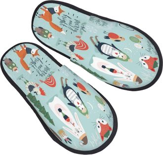 Generic Slippers Christmas Winter Animals Fluffy Slippers Plush Casual House Slipper For Party Bedroom Guest L