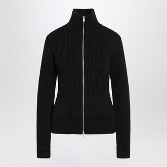 Maison Margiela Black Wool Zip Up Cardigan