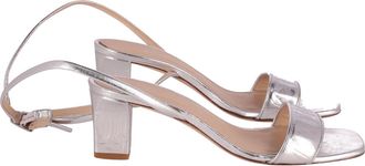 Sandro Open Toe Strap Sandals in Silver Leather