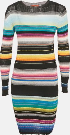 Missoni Black Striped Rib Knit Mini Dress