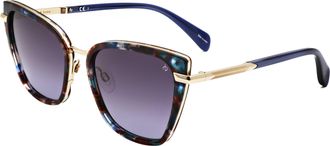 Rag & Bone Rag & Bone Womens 56mm Blue Havana Sunglasses